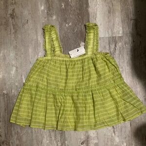 Green Tiered Ruffle Tank Top